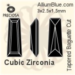 Preciosa Tapered Baguette (TBC) 2.5x2x1.5mm - Synthetic Spinel