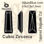 Preciosa Tapered Baguette (TBC) 3x2.5x1.5mm - Cubic Zirconia