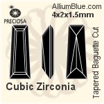 Preciosa Tapered Baguette (TBC) 3.5x2.5x1.5mm - Cubic Zirconia