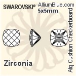 スワロフスキー Zirconia Antique Cushion Checkerboard カット (SGACCC) 4x4mm - Zirconia