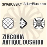 Zirconia Antique Cushion Checkerboard Cut
