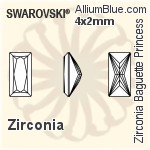 Swarovski Zirconia Baguette Princess Pure Brilliance Cut (SGBPPBC) 3x2mm - Zirconia