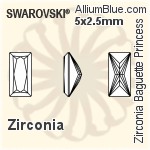 施华洛世奇 Zirconia 长方 Princess 纯洁Brilliance 切工 (SGBPPBC) 3x2mm - Zirconia