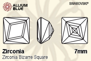 SWAROVSKI GEMS Cubic Zirconia Square Bizquare Spring Gr-White (OM) 7.00MM normal +/- FQ 0.035