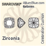 スワロフスキー Zirconia Celebration Cushion 125 Facets カット (SGCC125F) 7x7mm - Zirconia