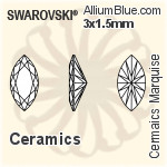 スワロフスキー セラミックス Marquise カラー Brilliance カット (SGCMCBC) 6x3mm - セラミックス
