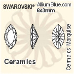スワロフスキー セラミックス Marquise カラー Brilliance カット (SGCMCBC) 5x2.5mm - セラミックス
