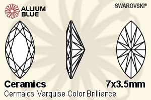 SWAROVSKI GEMS Swarovski Ceramics Marquise Colored Brilliance Paradise Green 7.00x3.50MM normal +/- FQ 0.060