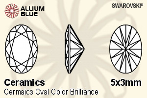 SWAROVSKI GEMS Swarovski Ceramics Oval Colored Brilliance Black 5.00x3.00MM normal +/- FQ 0.080
