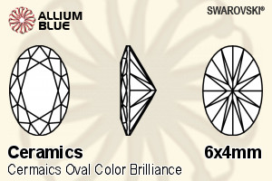 SWAROVSKI GEMS Swarovski Ceramics Oval Colored Brilliance Peridot Green 6.00x4.00MM normal +/- FQ 0.070