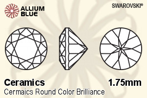 SWAROVSKI GEMS Swarovski Ceramics Round Colored Brilliance Black 1.75MM normal +/- FQ 1.000