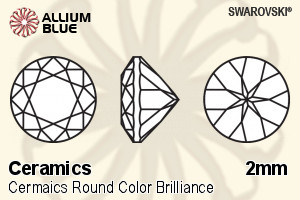 SWAROVSKI GEMS Swarovski Ceramics Round Colored Brilliance Black 2.00MM normal +/- FQ 0.500