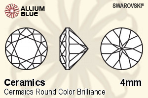 スワロフスキー セラミックス ラウンド カラー Brilliance カット (SGCRDCBC) 4mm - セラミックス