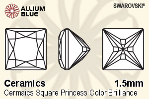施華洛世奇 陶瓷 正方形 Princess 顏色 Brilliance 切工 (SGCSQPCBC) 1.5mm - 陶瓷