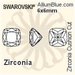 スワロフスキー Zirconia Cushion Princess カット (SGCUSC) 7x7mm - Zirconia
