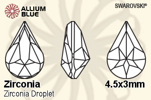 SWAROVSKI GEMS Cubic Zirconia Pear Droplet Orangy Yellow 4.50x3.00MM normal +/- FQ 0.080