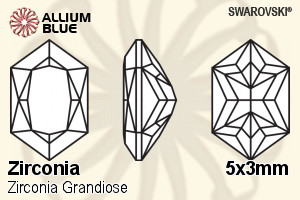 SWAROVSKI GEMS Cubic Zirconia Hexagon Grandiose White 5.00x3.00MM normal +/- FQ 0.080