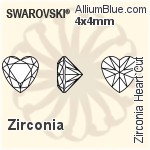 スワロフスキー Zirconia Heart カット (SGHRTC) 5x5mm - Zirconia