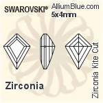 スワロフスキー Zirconia Kite カット (SGKITE) 4x3mm - Zirconia