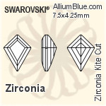スワロフスキー Zirconia Kite カット (SGKITE) 6.5x4mm - Zirconia