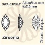 スワロフスキー Zirconia Marquise Pure Brilliance カット (SGMDPBC) 8x4mm - Zirconia