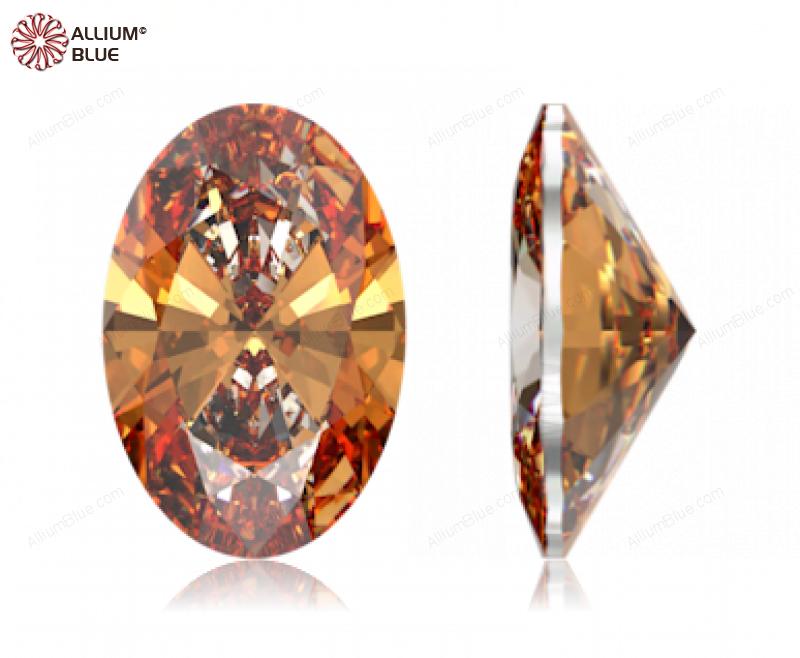 SWAROVSKI GEMS Cubic Zirconia Oval Pure Brilliance Amber 6.00x4.00MM normal +/- FQ 0.070