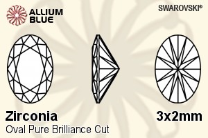 SWAROVSKI GEMS Cubic Zirconia Oval Pure Brilliance Green 3.00x2.00MM normal +/- FQ 0.100