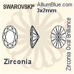 スワロフスキー Zirconia Oval Pure Brilliance カット (SGODPBC) 5x3mm - Zirconia