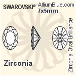 施华洛世奇 Zirconia 椭圆形 纯洁Brilliance 切工 (SGODPBC) 6x4mm - Zirconia