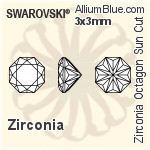 スワロフスキー Zirconia Octagon Sun カット (SGOSUN) 8x8mm - Zirconia