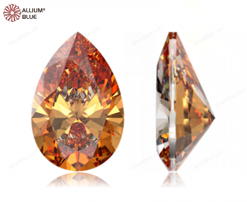 SWAROVSKI GEMS Cubic Zirconia Pear Pure Brilliance Amber 3.00x2.00MM normal +/- FQ 0.100