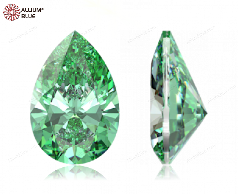 SWAROVSKI GEMS Cubic Zirconia Pear Pure Brilliance Fancy Light Green 3.00x2.00MM normal +/- FQ 0.100
