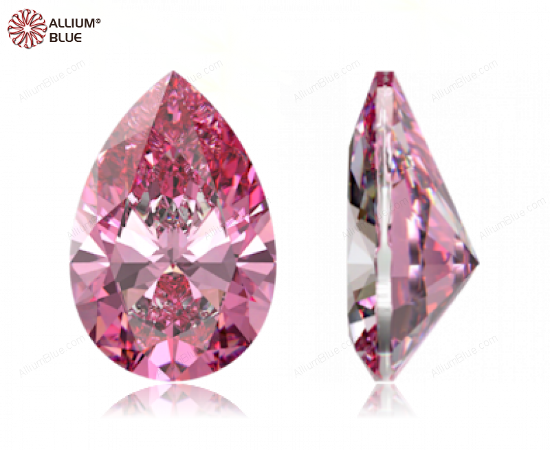 SWAROVSKI GEMS Cubic Zirconia Pear Pure Brilliance Purplish Pink 7.00x5.00MM normal +/- FQ 0.040
