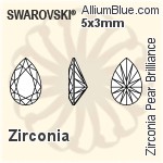 Swarovski Zirconia Marquise Pure Brilliance Cut (SGMDPBC) 3x1.5mm - Zirconia