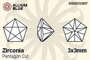 SWAROVSKI GEMS Cubic Zirconia Pentagon Star White 3.00x3.00MM normal +/- FQ 0.200