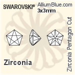 スワロフスキー Zirconia Pentagon Star カット (SGPTGC) 7x7mm - Zirconia