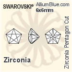 Swarovski Zirconia Pentagon Star Cut (SGPTGC) 3x3mm - Zirconia