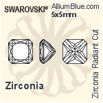 スワロフスキー Zirconia Radiant カット (SGRADT) 4x4mm - Zirconia