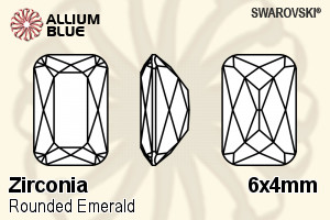 Swarovski Zirconia Rounded Emerald Cut (SGRDEM) 6x4mm - Zirconia - Haga Click en la Imagen para Cerrar