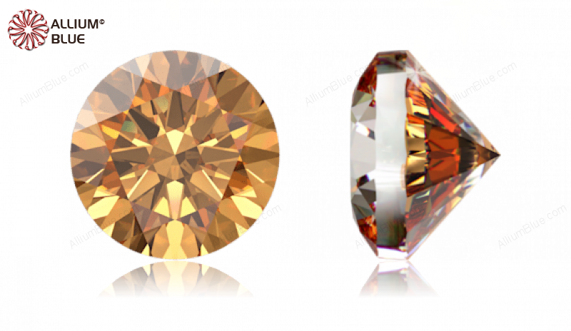SWAROVSKI GEMS Cubic Zirconia Round Pure Brilliance Amber 1.00MM normal +/- FQ 1.000