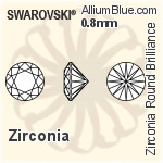 スワロフスキー Zirconia ラウンド Pure Brilliance カット (SGRPBC) 0.8mm - Zirconia