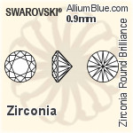 スワロフスキー Zirconia ラウンド Pure Brilliance カット (SGRPBC) 0.9mm - Zirconia