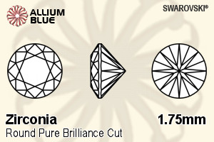 SWAROVSKI GEMS Cubic Zirconia Round Pure Brilliance Fancy Yellow 1.75MM normal +/- FQ 1.000