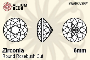 SWAROVSKI GEMS Cubic Zirconia Round Rosebush Red-Orangy Yell.(OM) 6.00MM normal +/- FQ 0.060