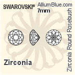 スワロフスキー Zirconia ラウンド Rosebush カット (SGRRBC) 6mm - Zirconia