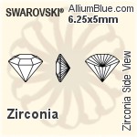 スワロフスキー Zirconia Side View カット (SGSDVC) 5x4mm - Zirconia