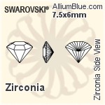 スワロフスキー Zirconia Side View カット (SGSDVC) 5x4mm - Zirconia