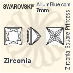 施华洛世奇 Zirconia 正方形 Princess 纯洁Brilliance 切工 (SGSPPBC) 3mm - Zirconia
