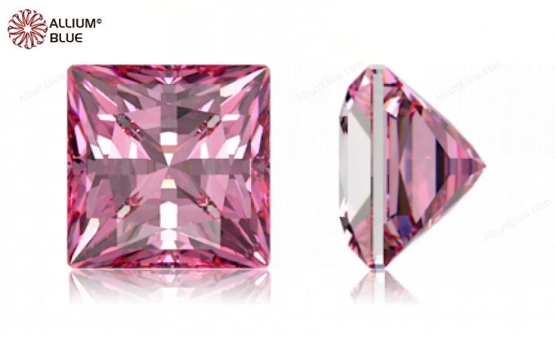 SWAROVSKI GEMS Cubic Zirconia Square Princess PB Purplish Pink 4.00MM normal +/- FQ 0.080