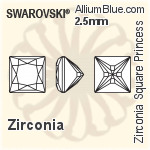 施華洛世奇 Zirconia 正方形 Princess 純潔Brilliance 切工 (SGSPPBC) 1.5mm - Zirconia